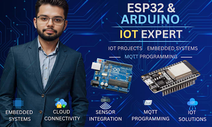 do arduino esp32 iot projects, embedded systems and mqtt programming