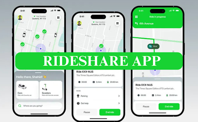 develop taxi booking mobile app, rideshare app, flight booking  app,