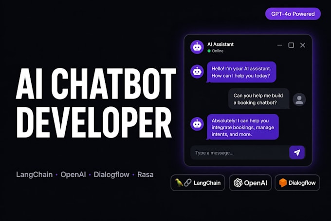 build custom ai saas chatbot app with langchain, openai or dialogflow chatbot
