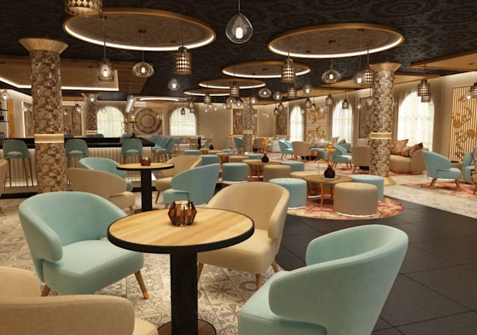 Remodel 3d restaurant interior design, hookah bar, d5 coffee render ...