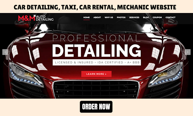 car detailing app, auto detailing, valet car repair mechanic car wash website