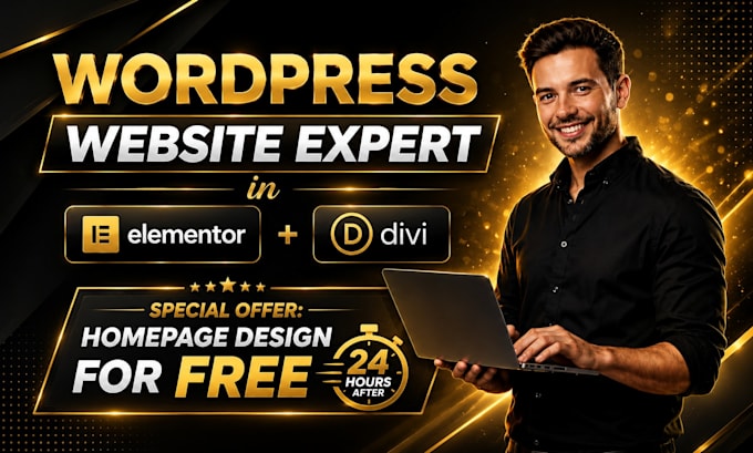 create wordpress website using elementor and divi, elementor wordpress website