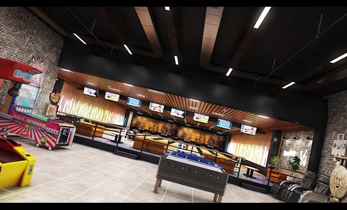 design 3d sport complex with tennis, lounge, café, stadium, pickleball, paddle