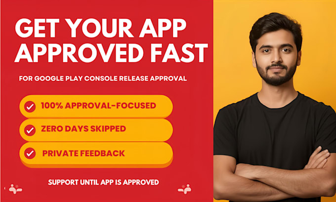 provide 12 real app testers for google play closed testing for 14 days