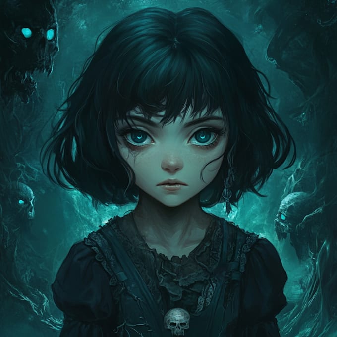 design fantasy and horror pin up girls for halloween