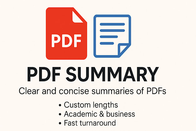 Summary File Pdf Custom pdfs summary story writing by Ficofrones | Fiverr