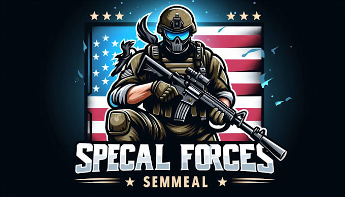 do special forces mascot logo design powerful  unique brand identity