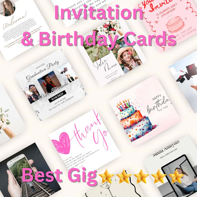create invitation, birthday, christmas or wedding invitation