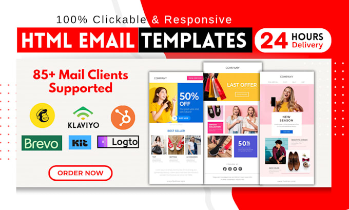 do custom HTML mailchimp template, klaviyo email template