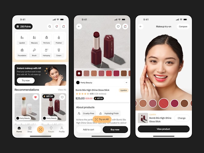 develop  makeup tryon app like youcam makeup, instabeauty, and makeup