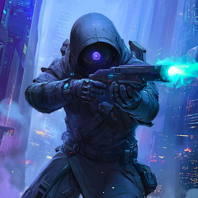 draw a sci fi character illustration or sci fi character