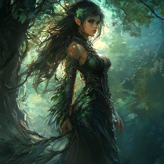 create a distinctive fantasy or game character illustration