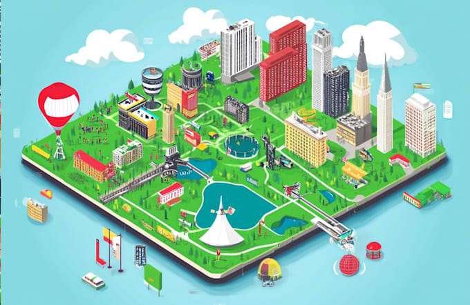 draw a unique vector or isometric map