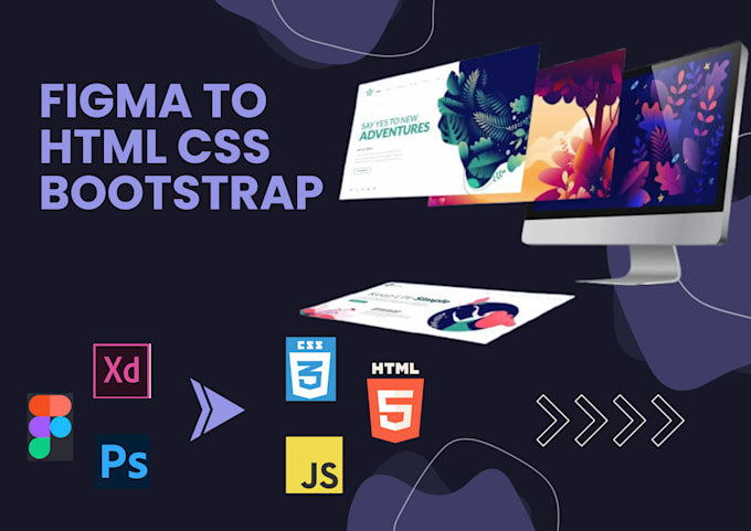 create static website convert figma to html css js a responsive website