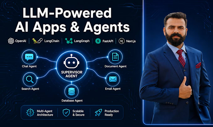 build llm ai agents, rag chatbot and multi agent systems with langchain