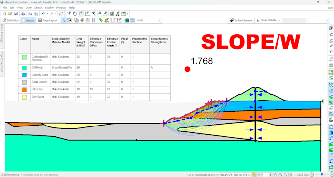 perform foundation design and slope stability analysis using geotech softwares
