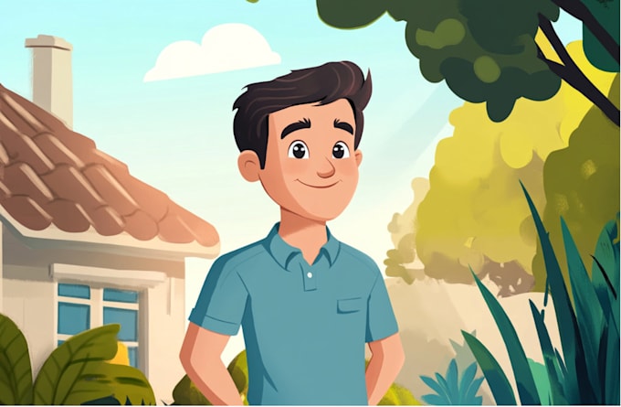draw cartoon character in vector format for branding and merch