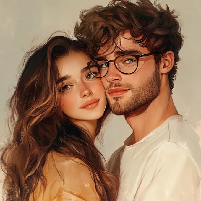do  you anime couple art portrait