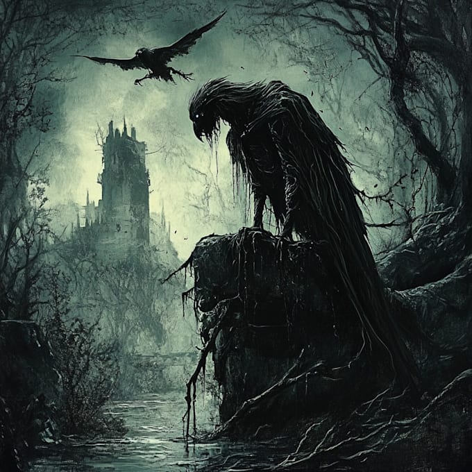 create horror, dark, gore comics or manga illustration