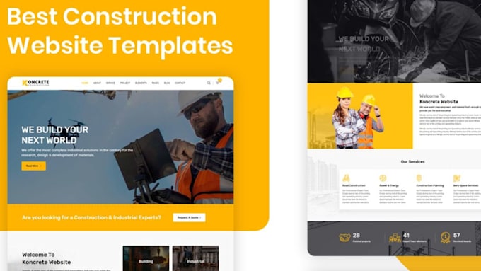 design a premium construction website or contractor website