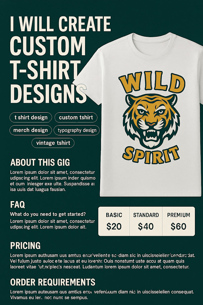 design professional t shirt graphics for multiple categories