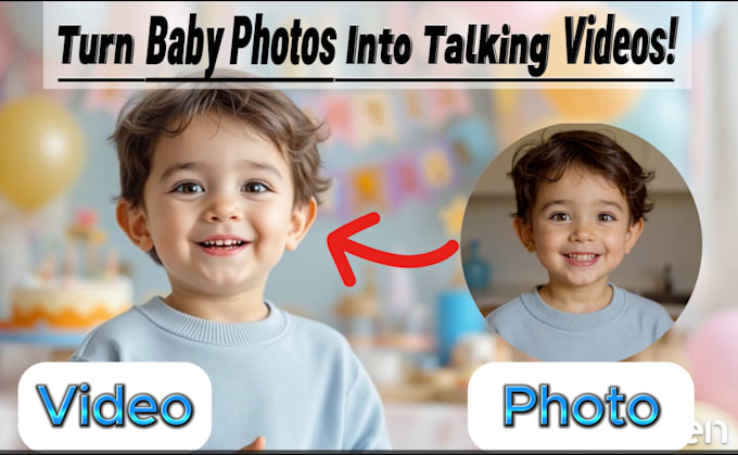 make a cute talking baby video from your own photo for wish