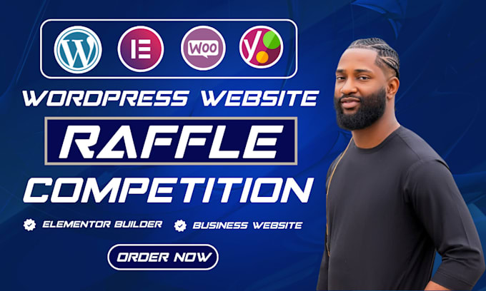 create a raffle, giveaway, or prize competition wordpress website with elementor
