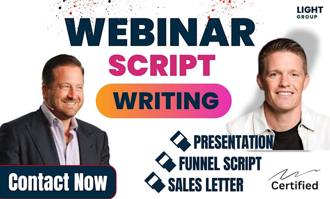 write perfect frank or brunson webinar presentation sales letter script writing