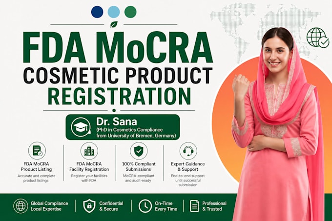 Register cosmetics with fda mocra compliance by Alihadirabban | Fiverr