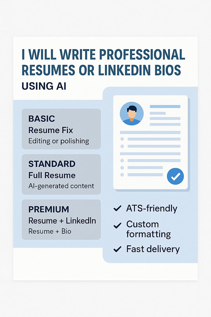 write professional resumes or linkedin bios using ai