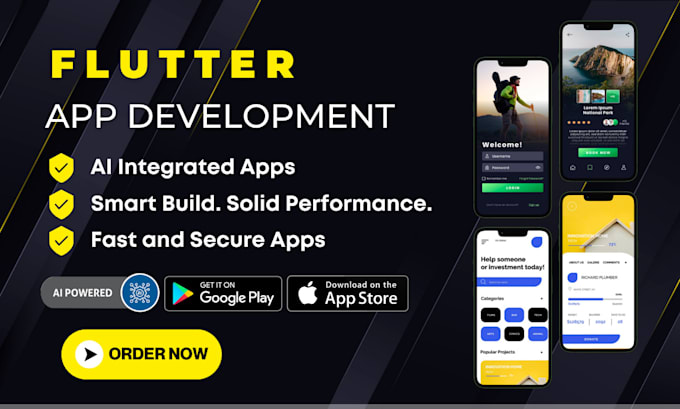 flutter mobile app development, android app, ios app, as a flutter developer