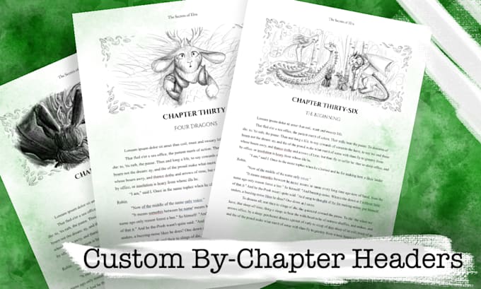 Illustrate custom chapter headers and numbers for fiction by Aurelia ...