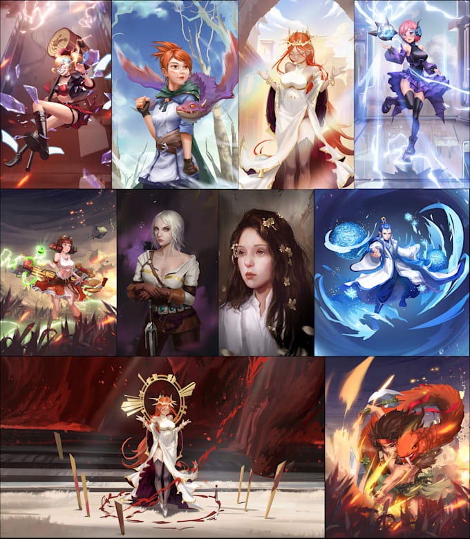 draw unique and high quality 2d character, illustrations