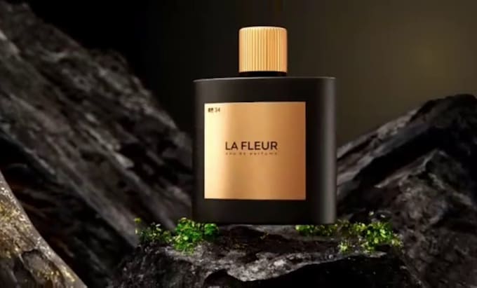 design 3d perfume product cgi video animation mockup model render shopify store