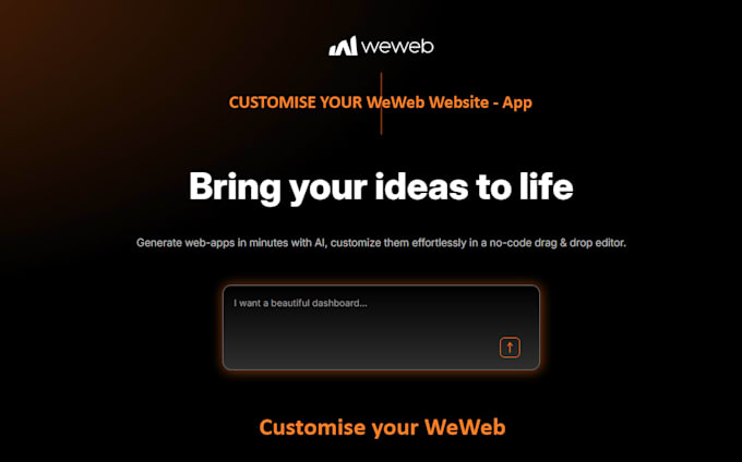 customise your weweb website, turn dream idea into reality