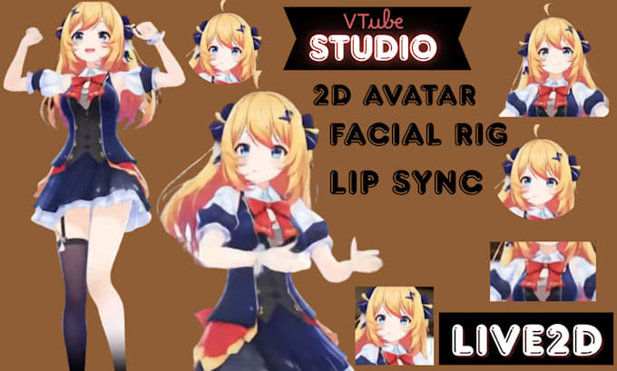 create 2d vtuber avatar rig live2d model anime style avatar png twitch emotes