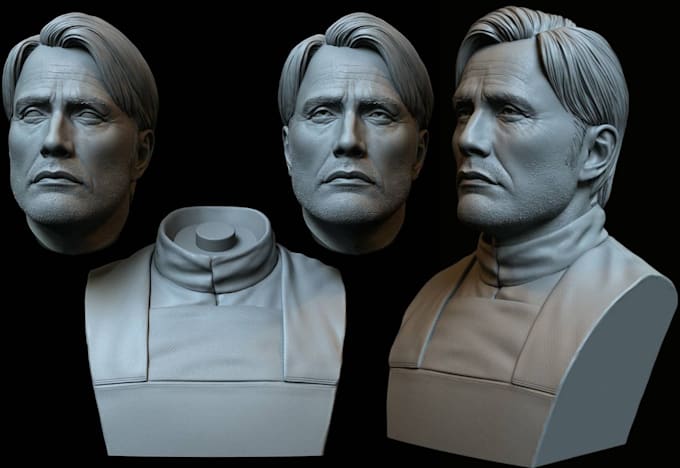 realistic 3d bust model 3d head face model 3d portrait 3d bust head for printing