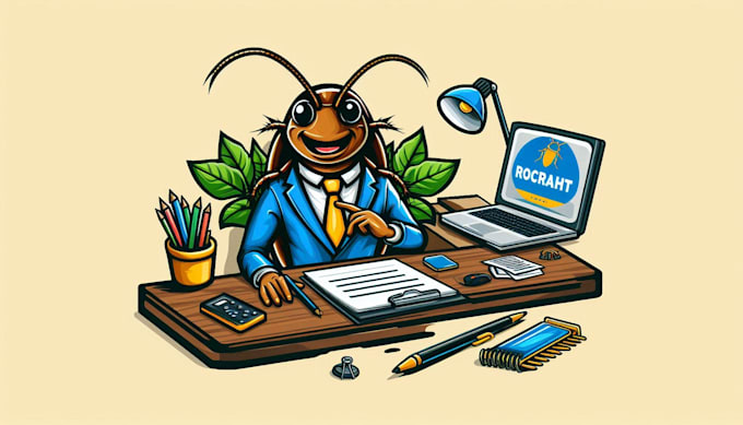 design cockroach mascot logo with creative concepts