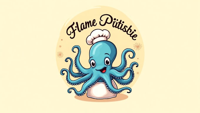 do awesome octopus, pate, animal mascot logo