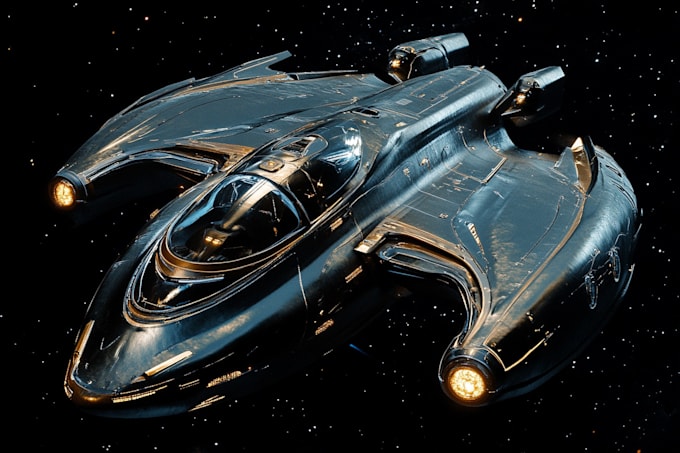 draw sci fi spaceship concept art or sci fi vehicle