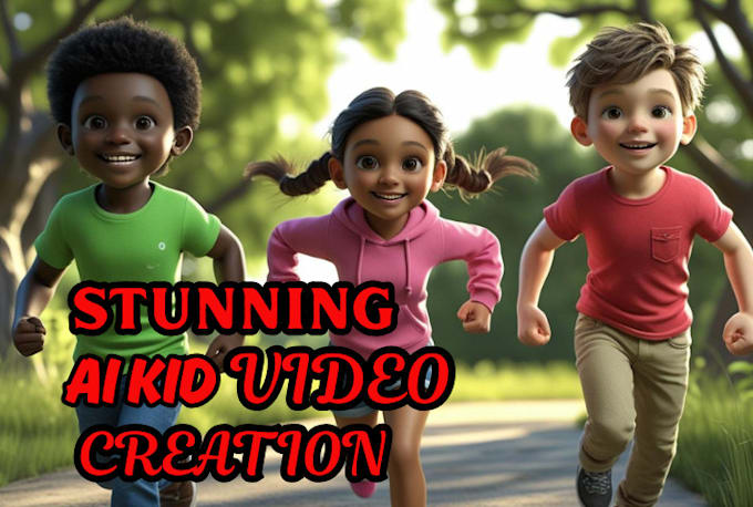 create stunning ai kid music video, colorful 3d animation for kids