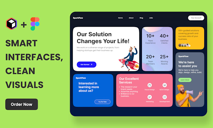 create creative modern app design, dashboard uiux and figma wireframes