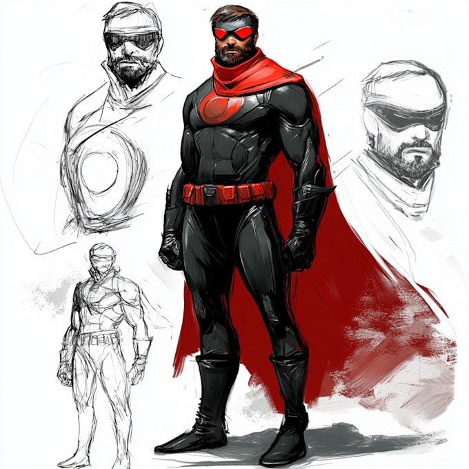 Design superhero character design concept art by Rylondlewi | Fiverr