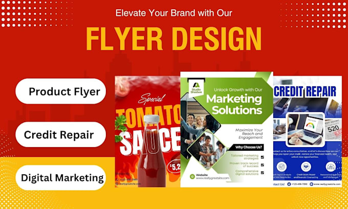 create product, business and credit flyer