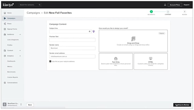 set up, design and manage your email marketing campaign