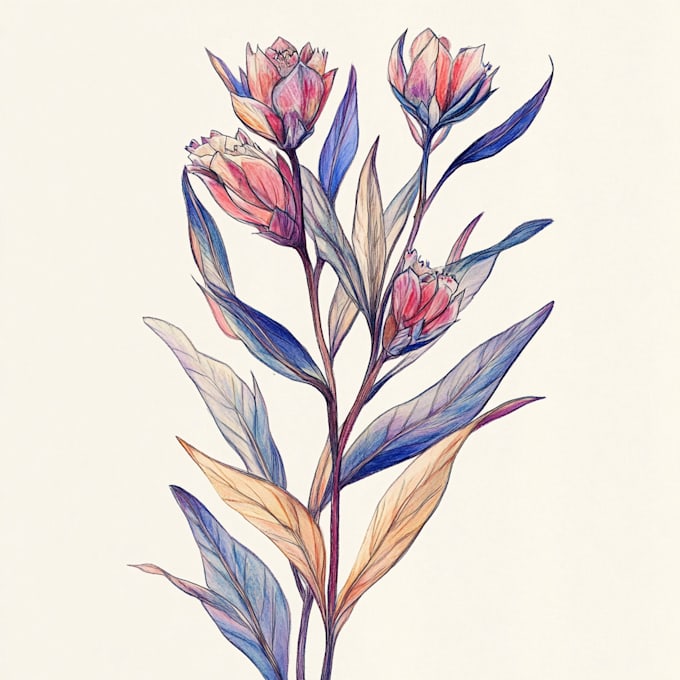 create a beautiful vintage botanical illustration poster