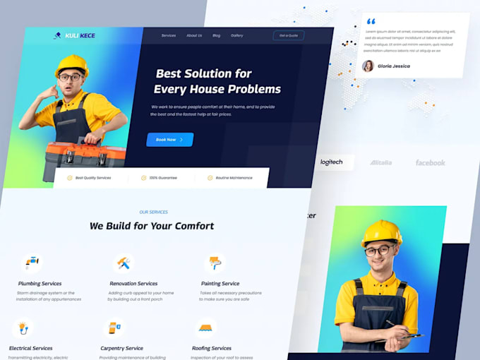 build solar website construction roofing solar panel handyman website