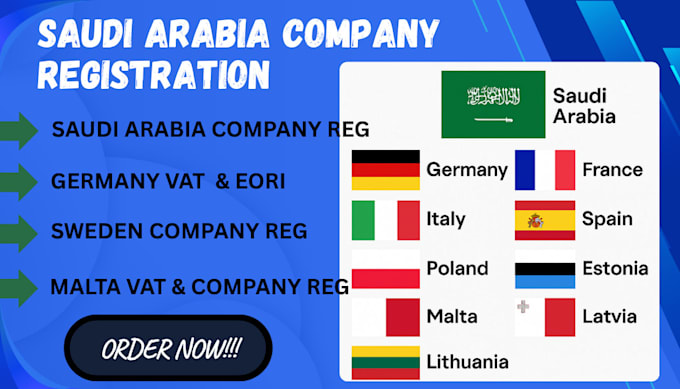 do vat and company registration in saudi arabia, germany, malta, and sweden