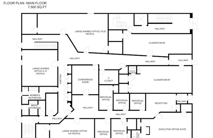 Redraw 2d floor plan and blueprint in autocade, pdf to cad, 2d ...