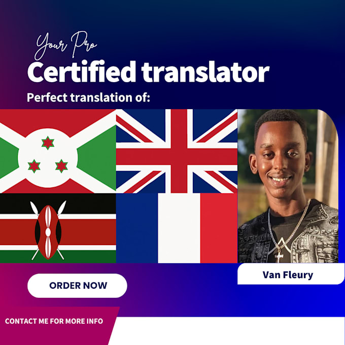 translate in english, french, swahili, kinyarwanda, kirundi